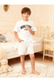 Boys White Graphic Print T-Shirt and Shorts Pyjama Set - 4
