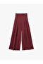Modal Wide Leg Skirt Trousers with Fabric Pleat Detail - 3