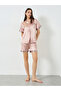 Pink Contrast Edge Satin Shirt and Shorts Set