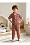 Boys Coffee Brown Short Sleeve Shirt and Pyjama Set - 4