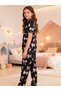 Girls Bow Print Pocket Detail Shirt and Pyjama Set - 8