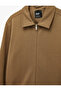 Regular Fit Long Sleeve Pocketed Shirt Collar Zippered Transitional Jacket - 4