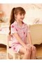 Girls Striped Graphic Print Lace Trim Shirt and Shorts Pyjama Set - 6