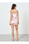 Light Pink Flamingo Print Cami and Shorts Set - 5