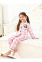 Girls Checked Panda Print Long Sleeve Shirt and Pyjama Set