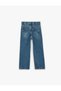 Straight Fit Denim Trousers with Cotton Pockets - 2