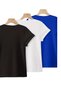 Men's Women's 3-Piece Oversized Basic T-Shirt Set Black White Sax Blue Daily Comfortable Fit T-Shirt - 4