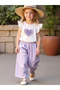 Girls Purple Heart Print Top and Trousers Set - 4