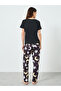 Black Star Moon Print T-Shirt and Pyjama Set - 5