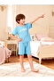 Boys Blue Slogan Print T-Shirt and Shorts Pyjama Set - 8