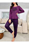 Purple Heart Print T-Shirt and Checked Pyjama Set - 6