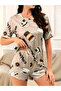 Beige Coffee Graphic T-Shirt and Shorts Set - 5