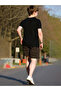 Boys Black Graphic Print T-Shirt and Shorts Set - 2