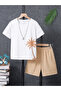 Boys Beige Palm Tree T-Shirt and Shorts Set