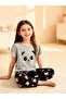 Girls Panda Print T-Shirt and Printed Pyjama Set - 6