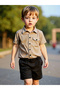 Boys Striped Short Sleeve Shirt and Shorts Set - 4
