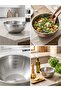 Stainless Steel Mixing Bowl - Inner Size C Striped Dough Kneading and Salad Bowl - 5