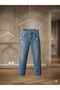 Boy's stonewashed ripped detail Denim - denim jeans Laser Cut - light blue - 12 years