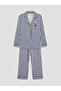 Lcw Dream Navy Blue Printed Women's Pajama Set