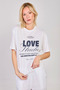 Women's Crew Neck Love Studios Written T-Shirt - White