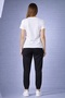 Women's Casual Sports Set Leopard Heart Patterned T-Shirt Tracksuit Set Wide Cut Cotton Piece Oversized - 2