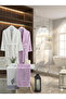 Zena Unisex Lilac Cream Towel Bathrobe Set of 4 - 2