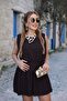 Buketli̇ Women's a Lined Draped Waist D Drapey Sleeveless D Lace Short Dress - 5