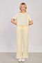 Women's elastic waist Wide-Leg pants - yellow - 2