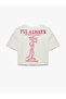 Short Sleeve Crew Neck Licensed T-Shirt with Pink Panther on the Back Cotton Printed Cropped - 4