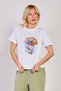 Woman's oil painting Floral Print Oversized t-shirt - white - 3