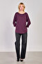 Women's Three-Quarter Sleeve Blouse - Plum - 3