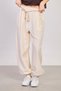 Women's woven wide-leg pants with elasticated cuffs - natural - 2