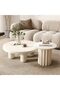 Modern Round Coffee Table Set 2 Pieces White - 3