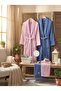 Zena Unisex Powder Dark Blue Towel Bathrobe Set of 4