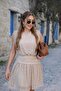 Buketli̇ Women's a Lined Draped Waist D Drapey Sleeveless D Lace Short Dress - 5