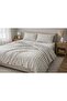 Natural Striped Muslin Duvet Cover Set Double Size Organic - 4