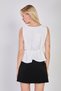 Women's elastic waist v-neck sleeveless blouse - ecru - 5