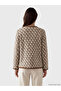 Lcw Grace Brown Crew Neck Patterned Women's Cardigan - 4