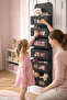 Behind-The-Door Organizer 6-Layer Hanging Organizer Toy Clothes Storage Organizer Black - 3
