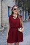 Buketli̇ Women's a Lined Draped Waist D Drapey Sleeveless D Lace Short Dress - 2
