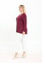 Plus Size Women's V-Neck Long Sleeve Basic T-Shirt Comfortable Fit Daily Use - 4