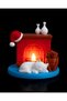 Decorative Fireplace Candle Holder – Ambient Lamp with Sleeping Cat Figure