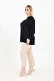 Plus Size Women's V-Neck Long Sleeve Basic Blouse Comfortable Fit Casual Blouse - 3