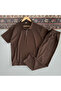 Men's Baggy 2-Piece Set Corded Fabric T-Shirt and Pants