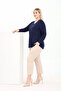 Plus Size Women's V-Neck Long Sleeve Basic T-Shirt Comfortable Fit Daily Use