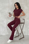 Women’S Basic Two-Piece Set Bodysuit and Flared Sweatpants