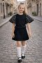 Little Countess Sequin Bat Sleeve Bodysuit - Blouse - Black - 5-6 Years