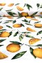 Fabric Duck Cloth Linen Fabric (100X180) (High Contrast) Orange Pomegranate and Cake Patterned Duck Fabric - 4