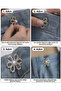 Pants Waist Reducer Button, Flower Model Decorative Button with Pearl Detail, Pants Waist Reduction Button - 2