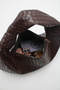 Women's Brown Braided Knot Handle Casual Lined Hand and Shoulder Bag - 3